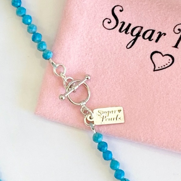 Turquoise Blue, 14k White Gold Pearl Pendant Necklace - Picture 4 of 4